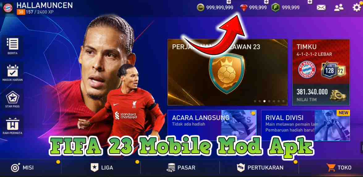 FIFA 23 Mobile Mod Apk Unlimited Money Download Android 2023